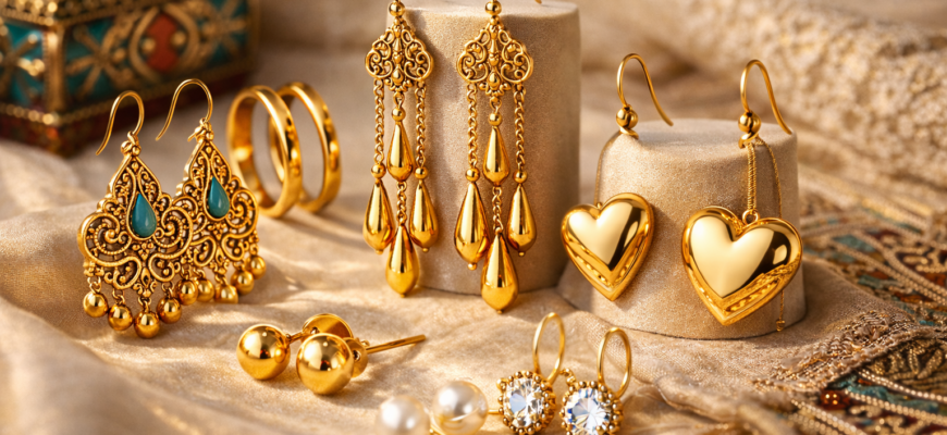 Алтын сырға түрлері — ұлттық және заманауи алтын сырғалардың әртүрлі пішіндері мен дизайны